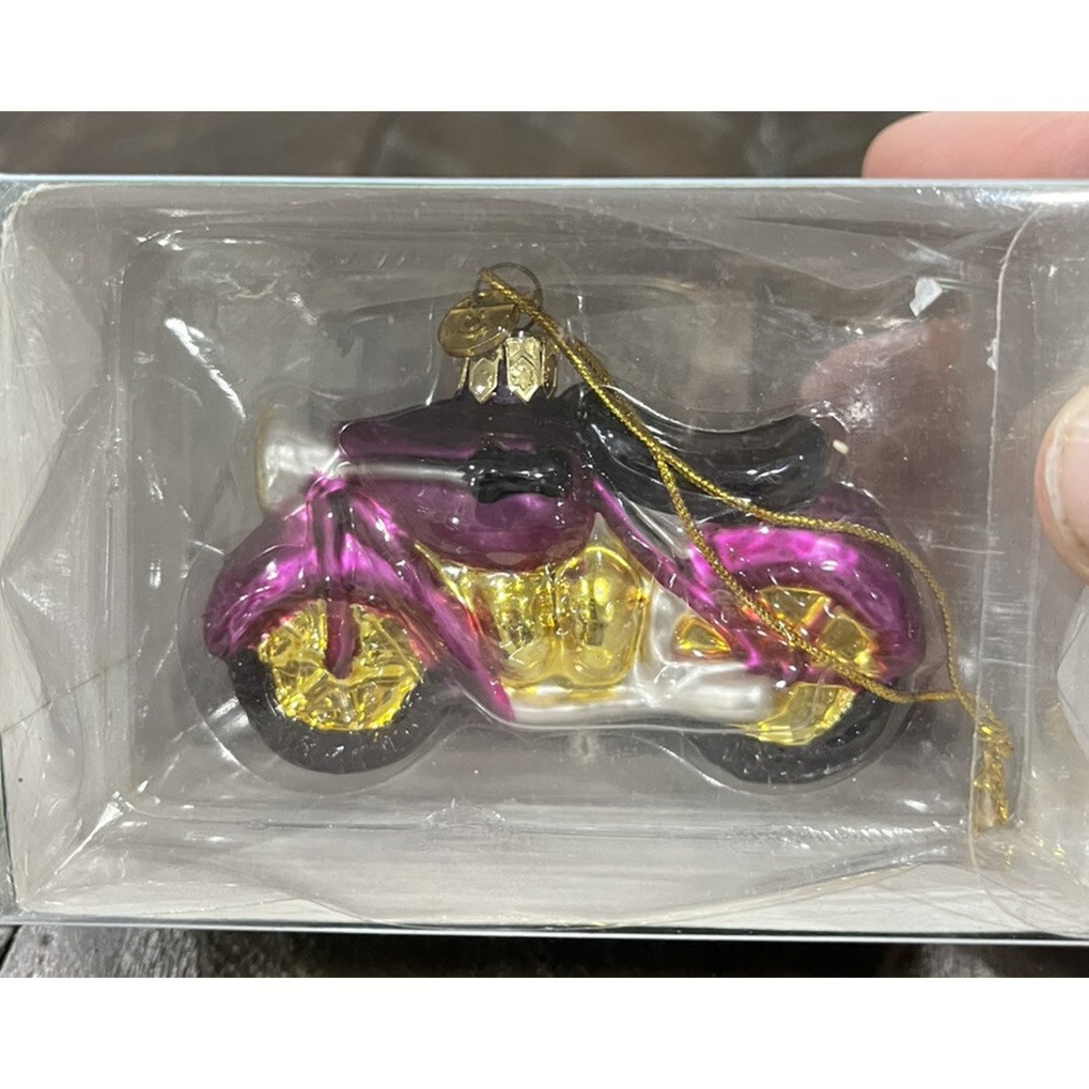 3"‎ Kurt Adler Motorcycle Ornament Fuchsia Hot Pink New in Box
